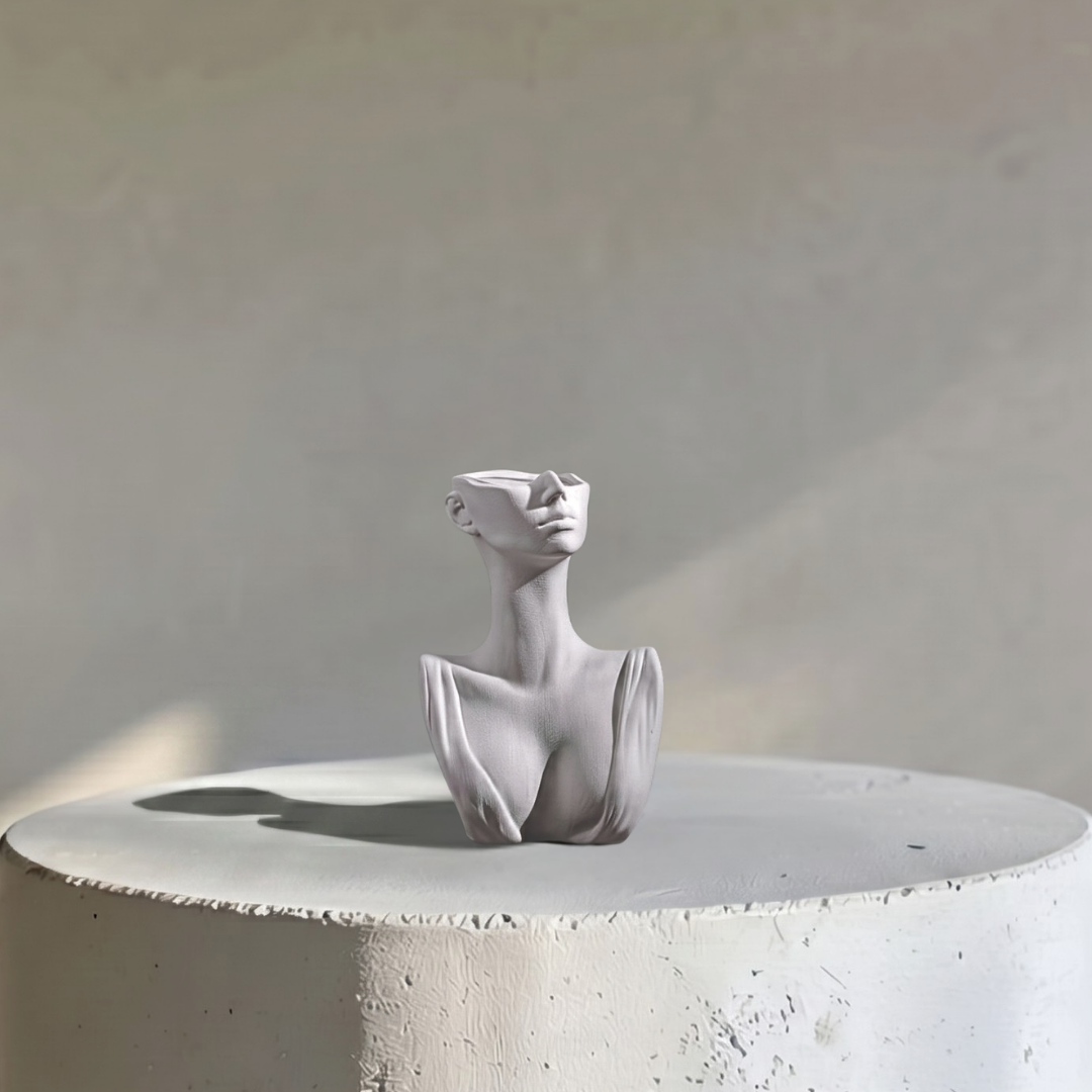 Selene,Timeless Muse Ceramic Vase, Matte Finish, 5"W x 7.5"H