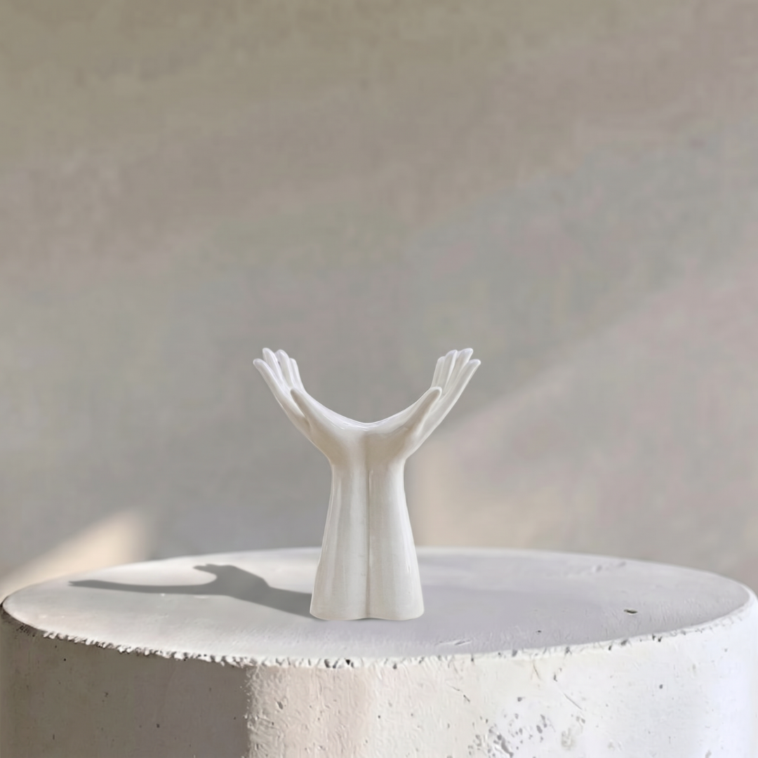 Gratia,Ceramic Handcrafted Vessel of Elegance and Harmony, 7.1"L x 8.5"H