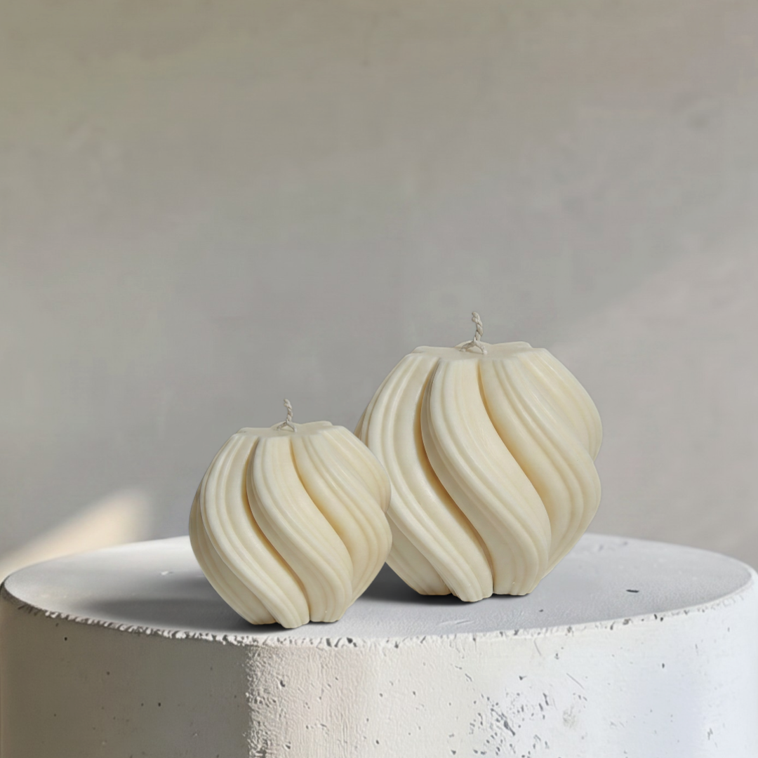 Alba Swirl, Decorative Hand-Crafted Molded Candle