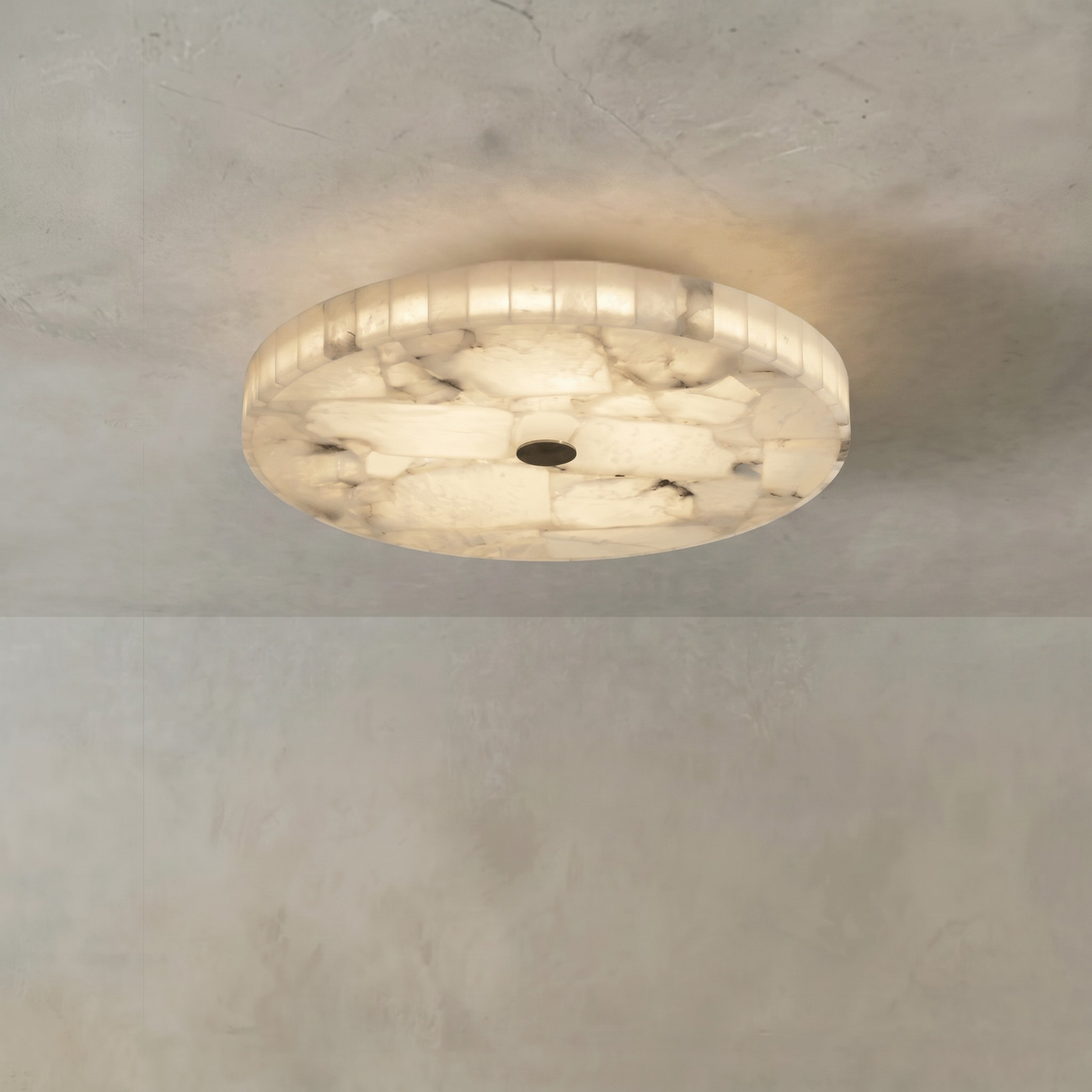 Evelyn, Flush Mount, Stunning Alabaster and Solid Brass, Classic & Timeless Lighting Piece