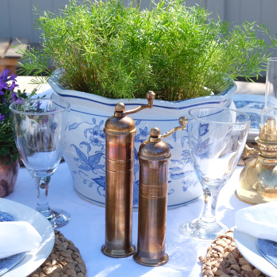 Arcadia, Vintage European Salt & Pepper Mill, Solid Brass, Timeless and Elegant Grinders