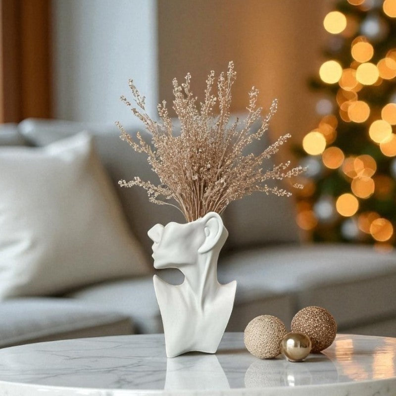 Gaia,Mother Muse Ceramic Vase, 5"L x 7"H