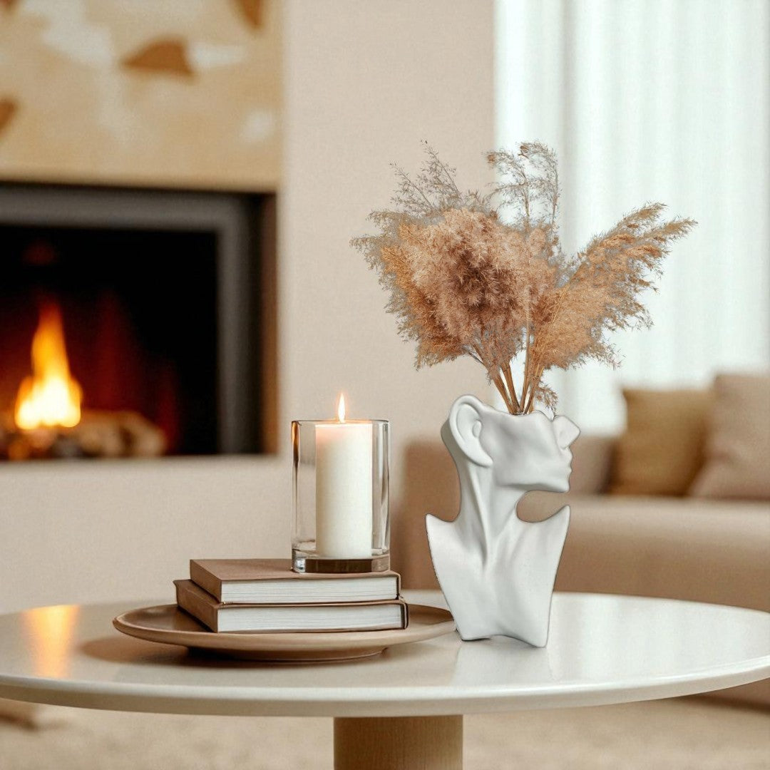 Gaia,Mother Muse Ceramic Vase, 5"L x 7"H