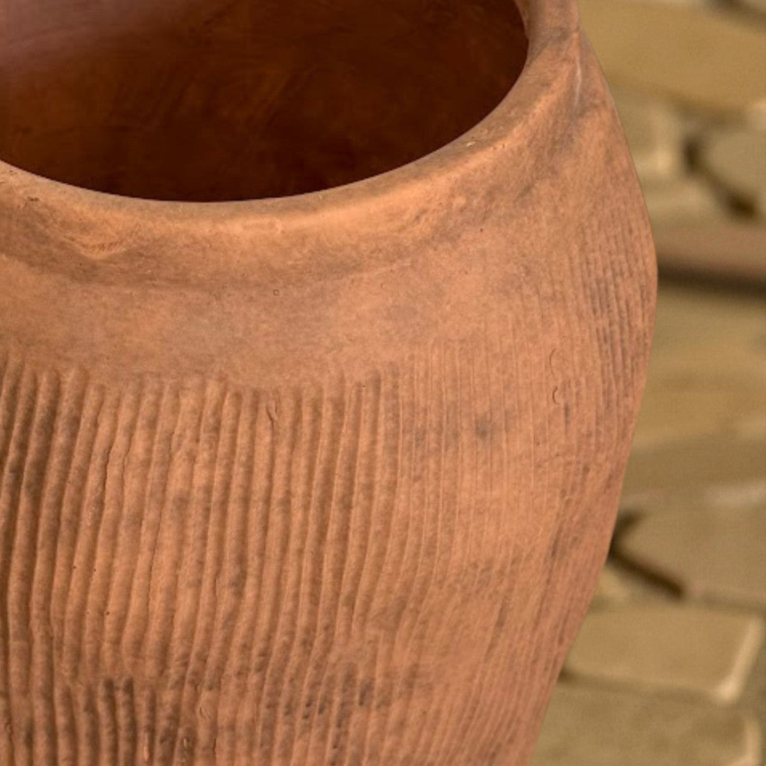 Pompeii Colossus, Fiber Clay Vessel in Burnt Sienna 11"D x 20"H