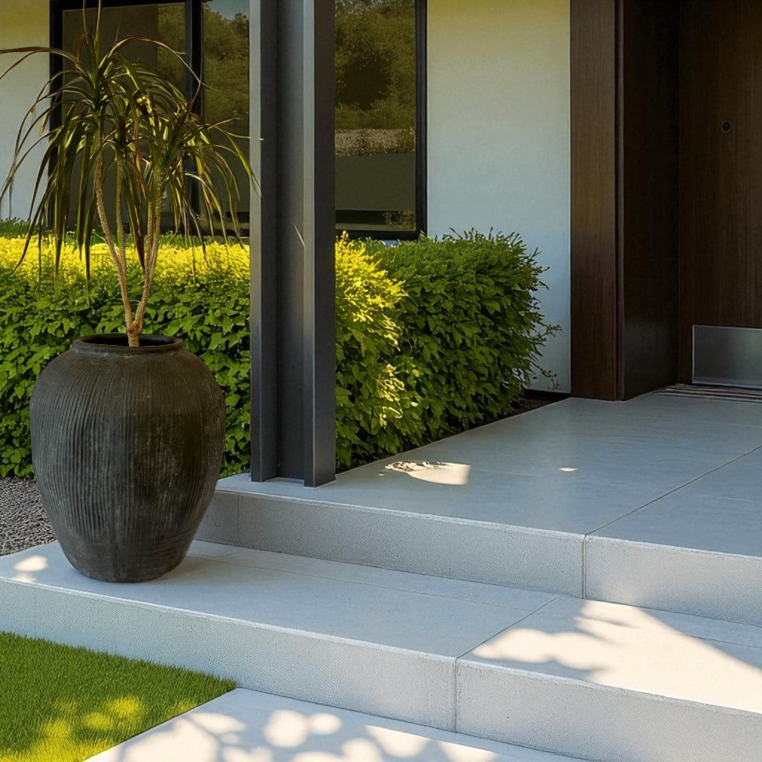 Pompeii Terranova, Fiber Clay Vessel in Weathered Black 14.1"D x 15.7"H