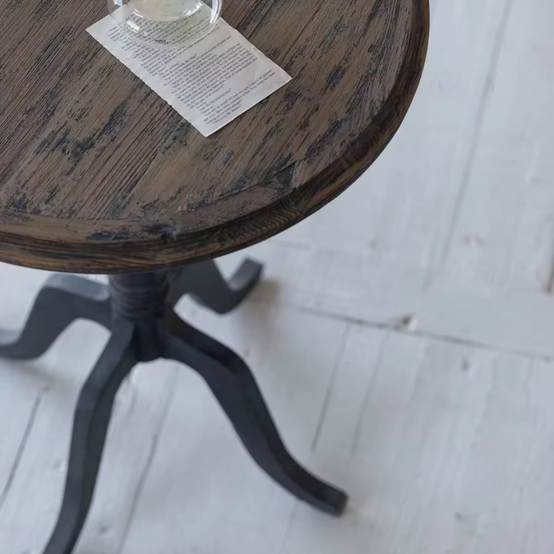 Bellevie, Pine Bistro Table Finished in Charcoal Wash, 24”D x 30”H