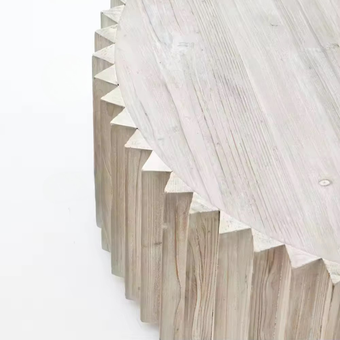 Koros, Recycled Pine Coffee Table in Stonewashed Abalone Finish, 33”D x 12”H