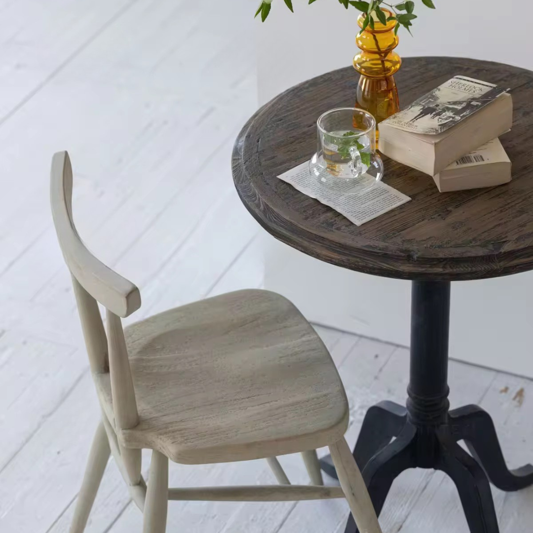 Bellevie, Pine Bistro Table Finished in Charcoal Wash, 24”D x 30”H