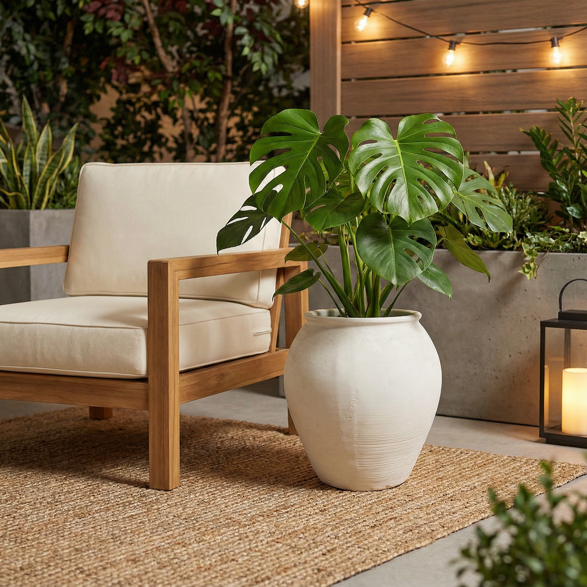 Cyprus XL, Fiber Clay Pot, Hand-painted in Clamshell, 19.6"D x 19.6"H