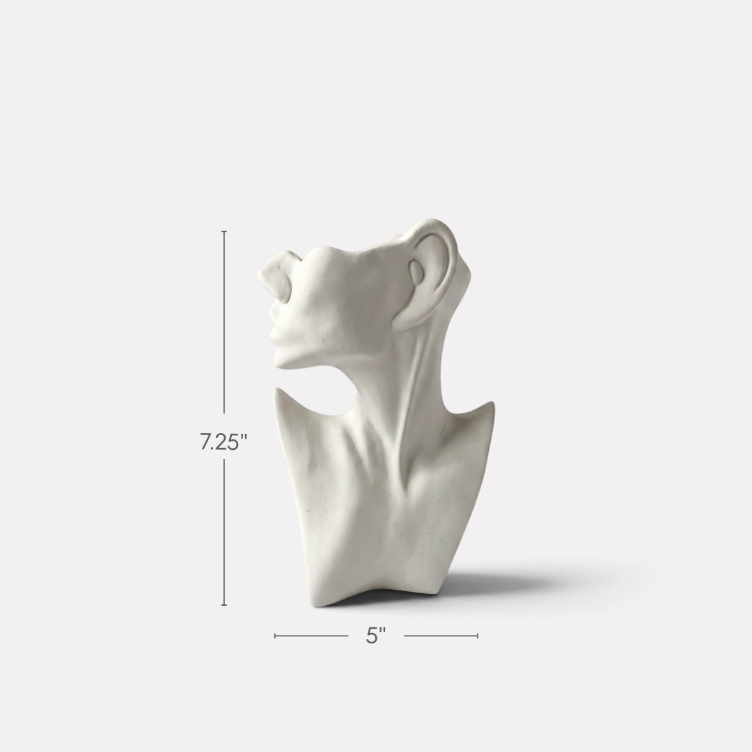 Gaia, Mother Muse Ceramic Vase, 5"L x 7"H