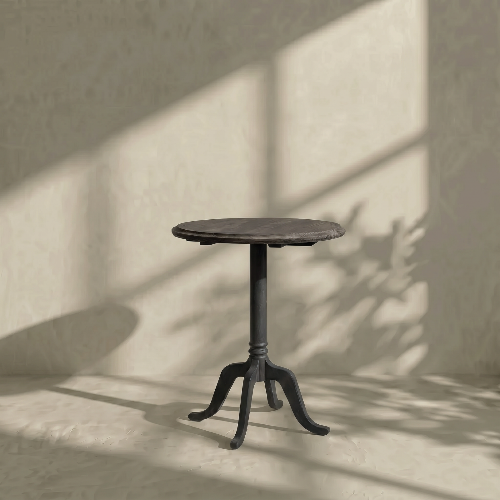 Bellevie, Pine Bistro Table Finished in Charcoal Wash, 24”D x 30”H