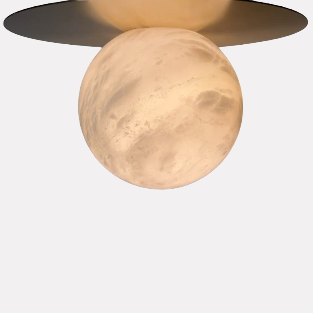 Giselle Globule Pendant, Radiant Alabaster and Solid Brass Masterpiece for Luxurious and Elegant Spaces