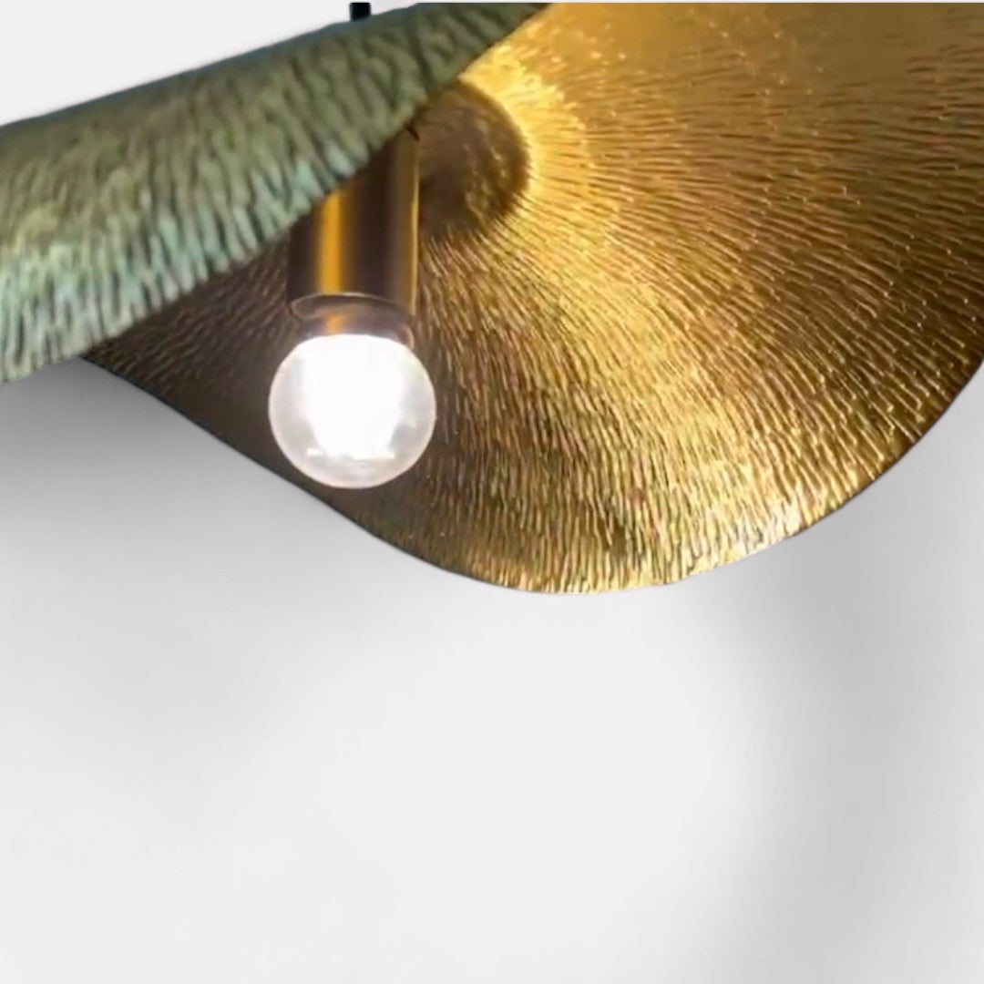 Vivienne, Hammered Brass Pendant, Textured Elegance with a Parisian Chapeau-Inspired Shade