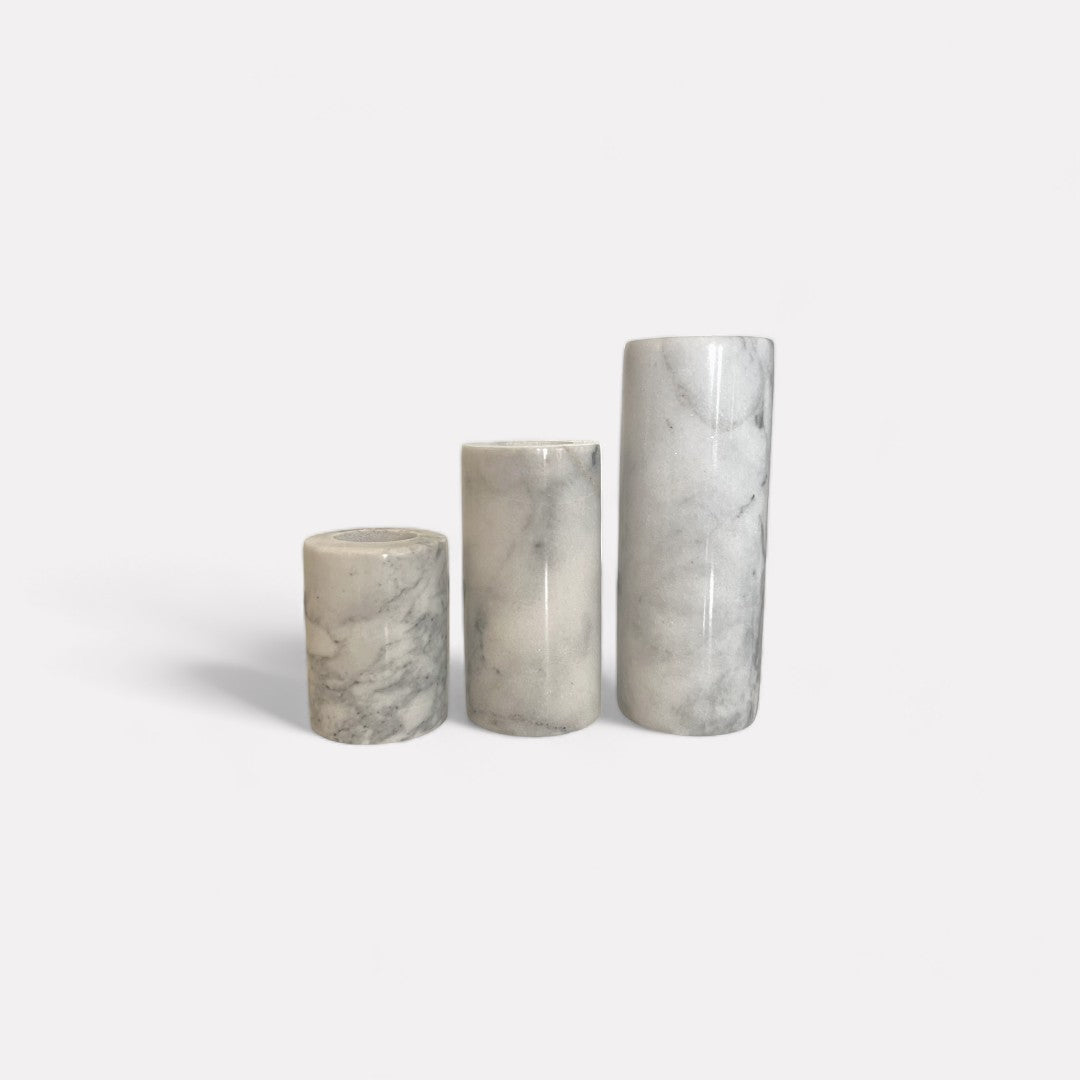 Luna Marble Taper Holder, Three Sizes
