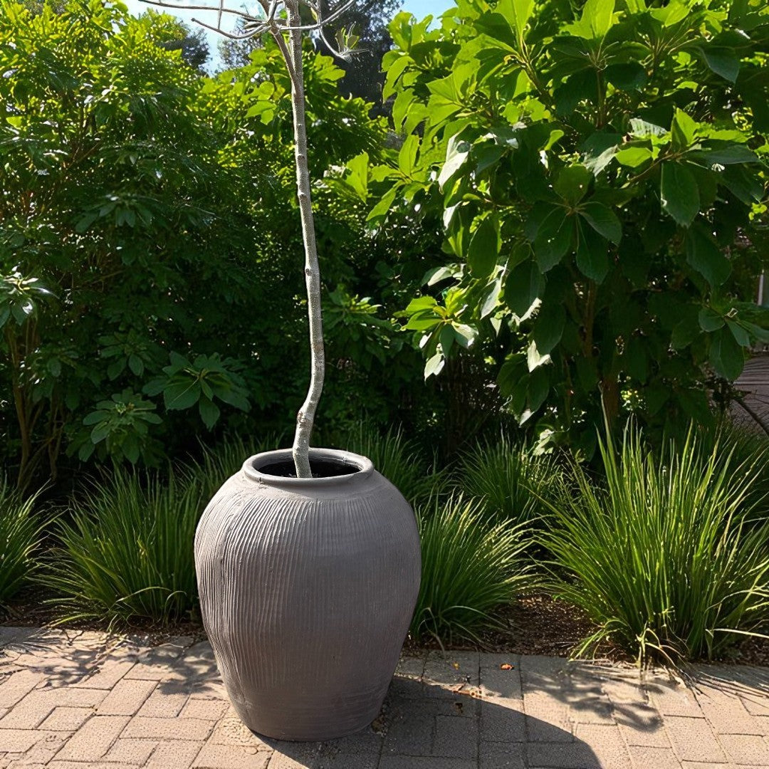 Pompeii Terranova, Fiber Clay Vessel in Antique Umber 14.1"D x 15.7"H