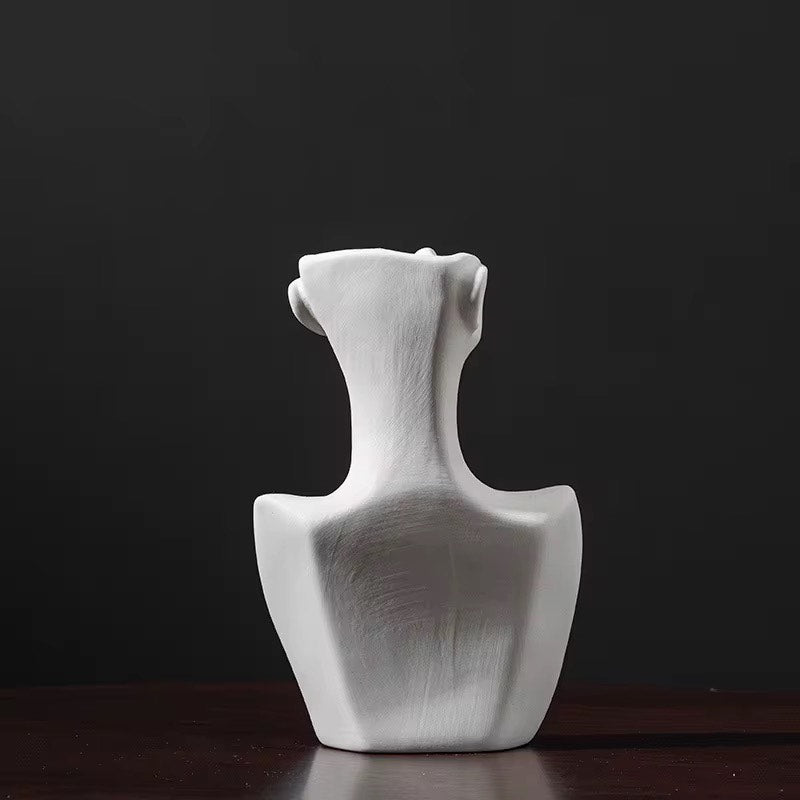 Selene,Timeless Muse Ceramic Vase, 3.15"L x 7.4"H