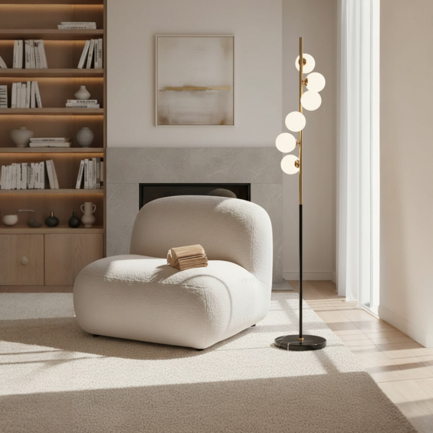 Lunar Essence, Pillar Floor Lamp, Contemporary & Timeless Charm