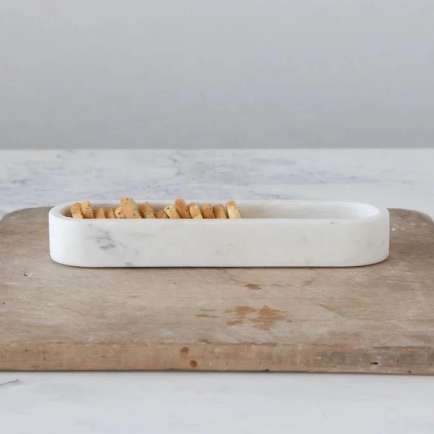 Carrara Cielo Marble Stone Serveware