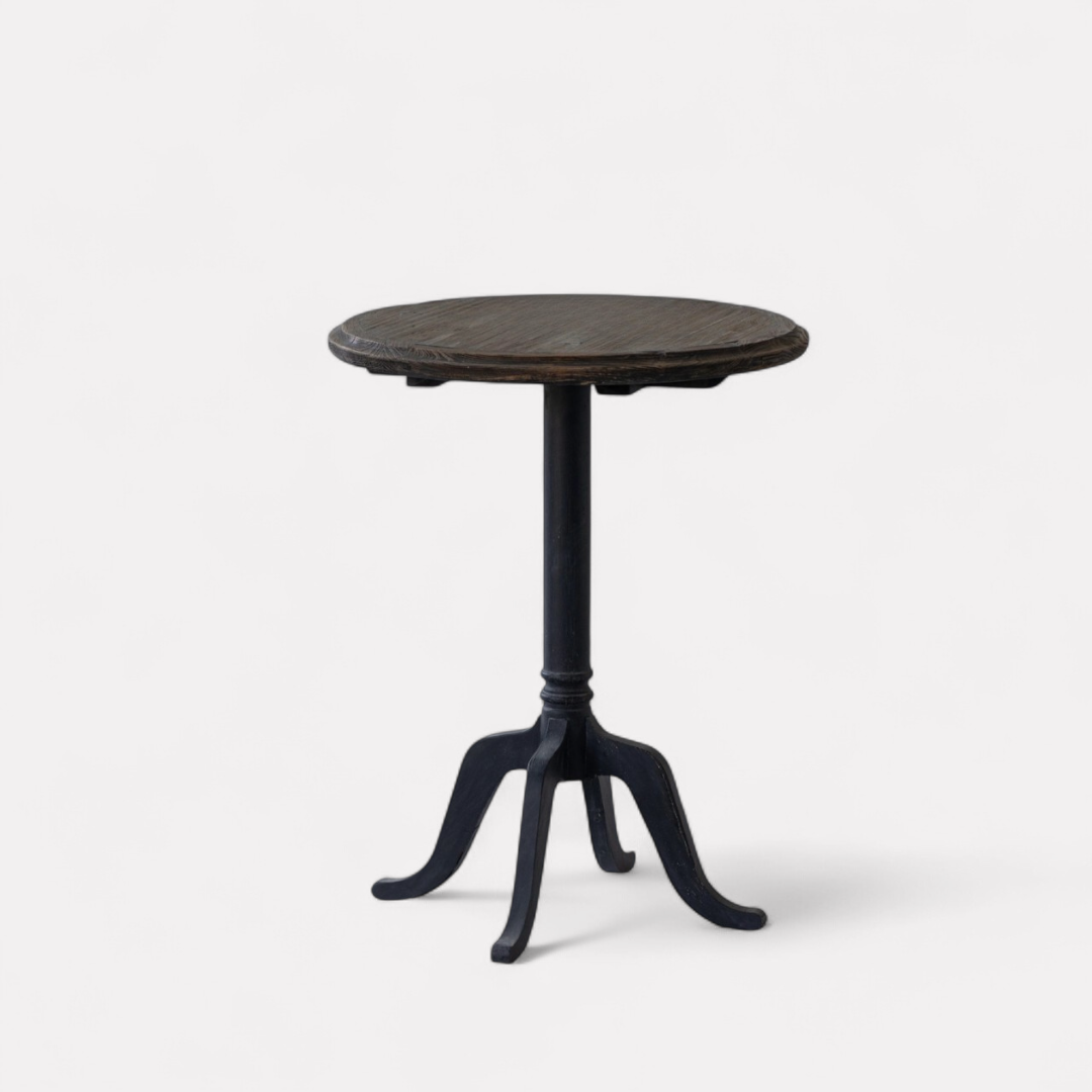 Bellevie, Pine Bistro Table Finished in Charcoal Wash, 24”D x 30”H
