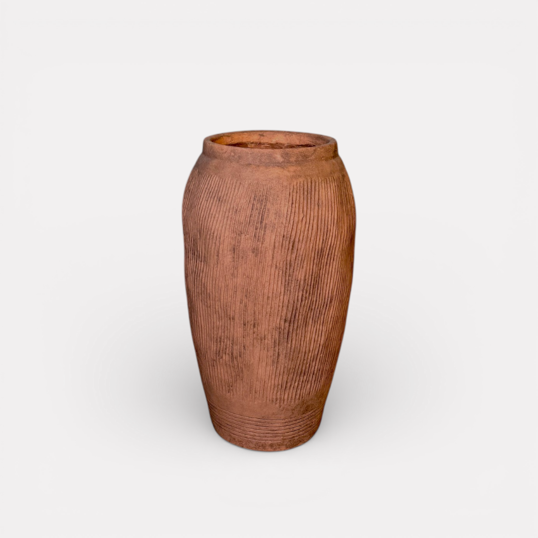 Pompeii Colossus, Fiber Clay Vessel in Burnt Sienna 11"D x 20"H
