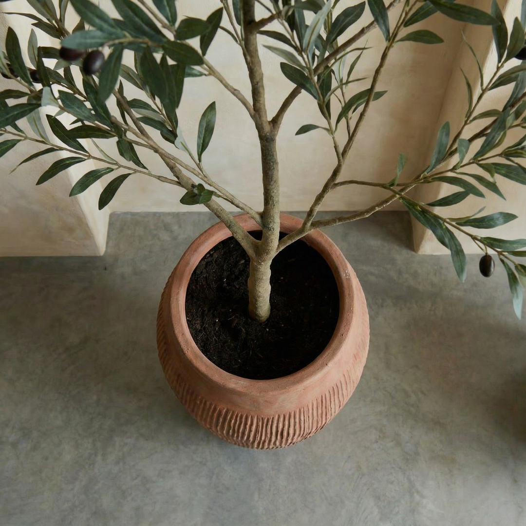 Pompeii Colossus, Fiber Clay Vessel in Burnt Sienna 11"D x 20"H