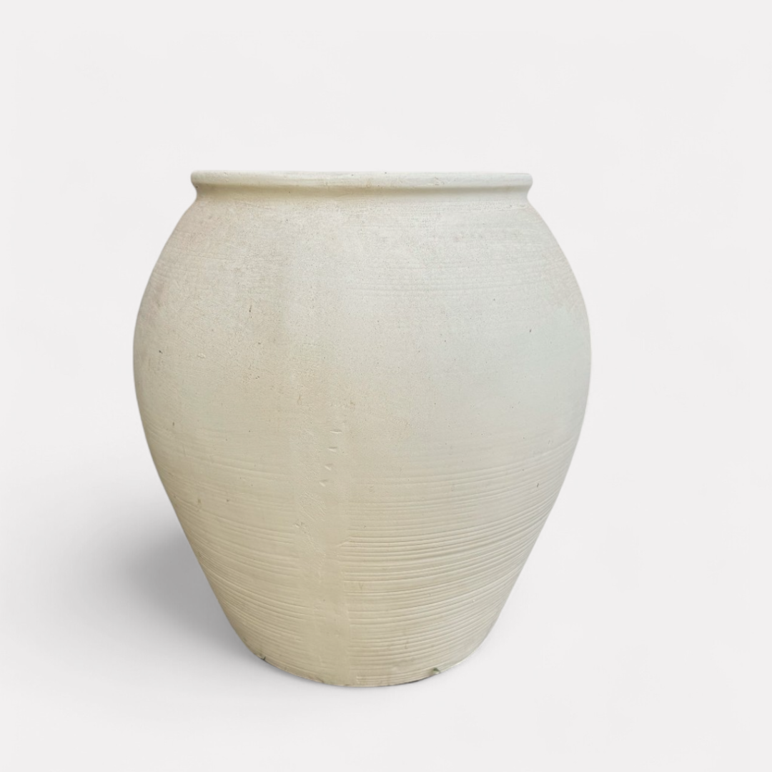 Cyprus XL, Fiber Clay Pot, Hand-painted in Clamshell, 19.6"D x 19.6"H