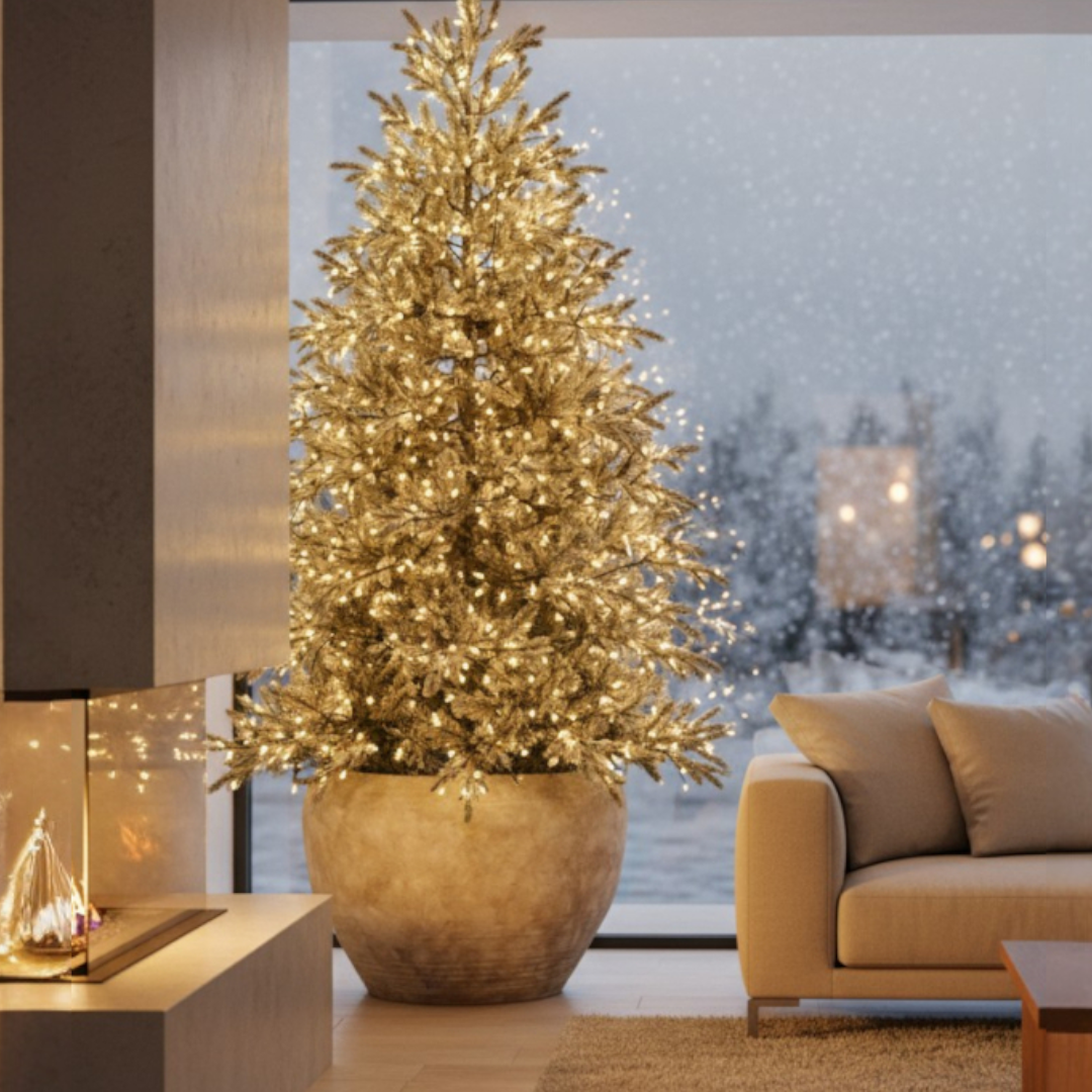 Titan XXL, Fiber Clay Pot, Hand-painted in Aged White, 28.3"D x 17"H