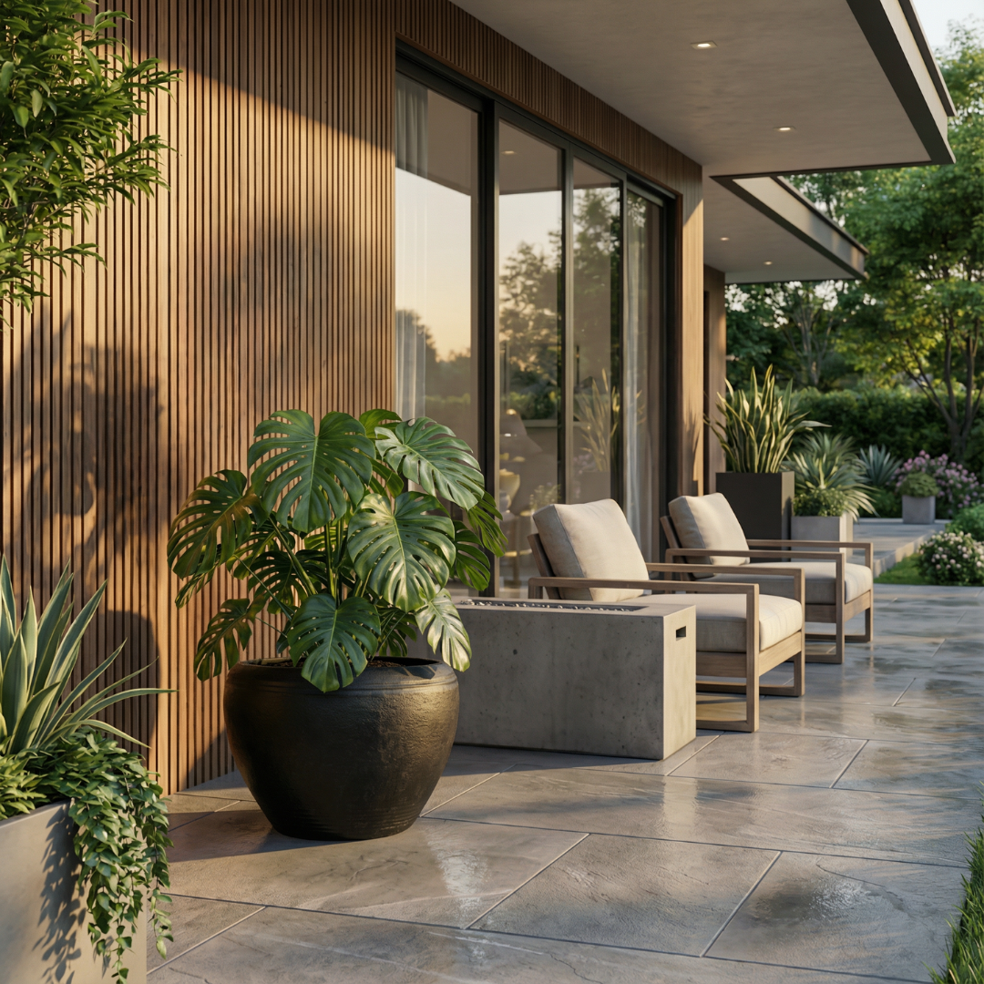 Titan XXL, Fiber Clay Pot, Hand-painted in Aged Black, 28.3"D x 17"H