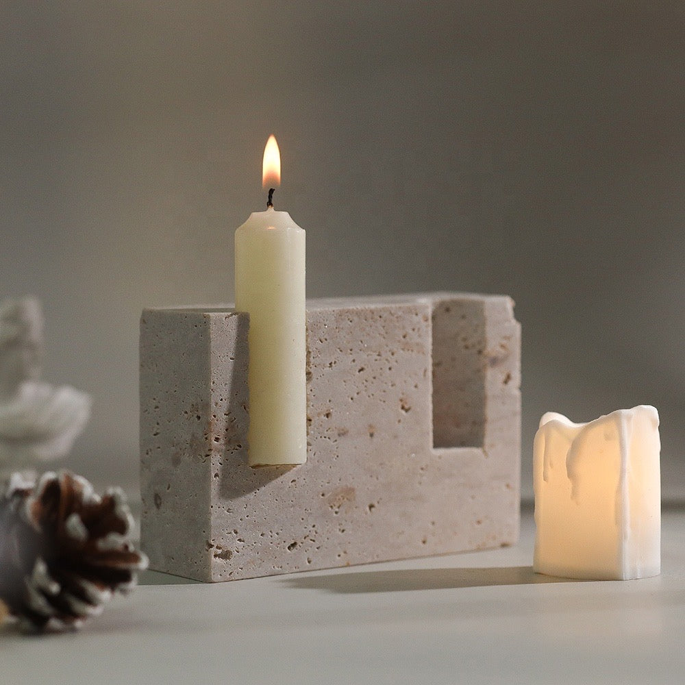 Calypso Marble Taper Candle Holder