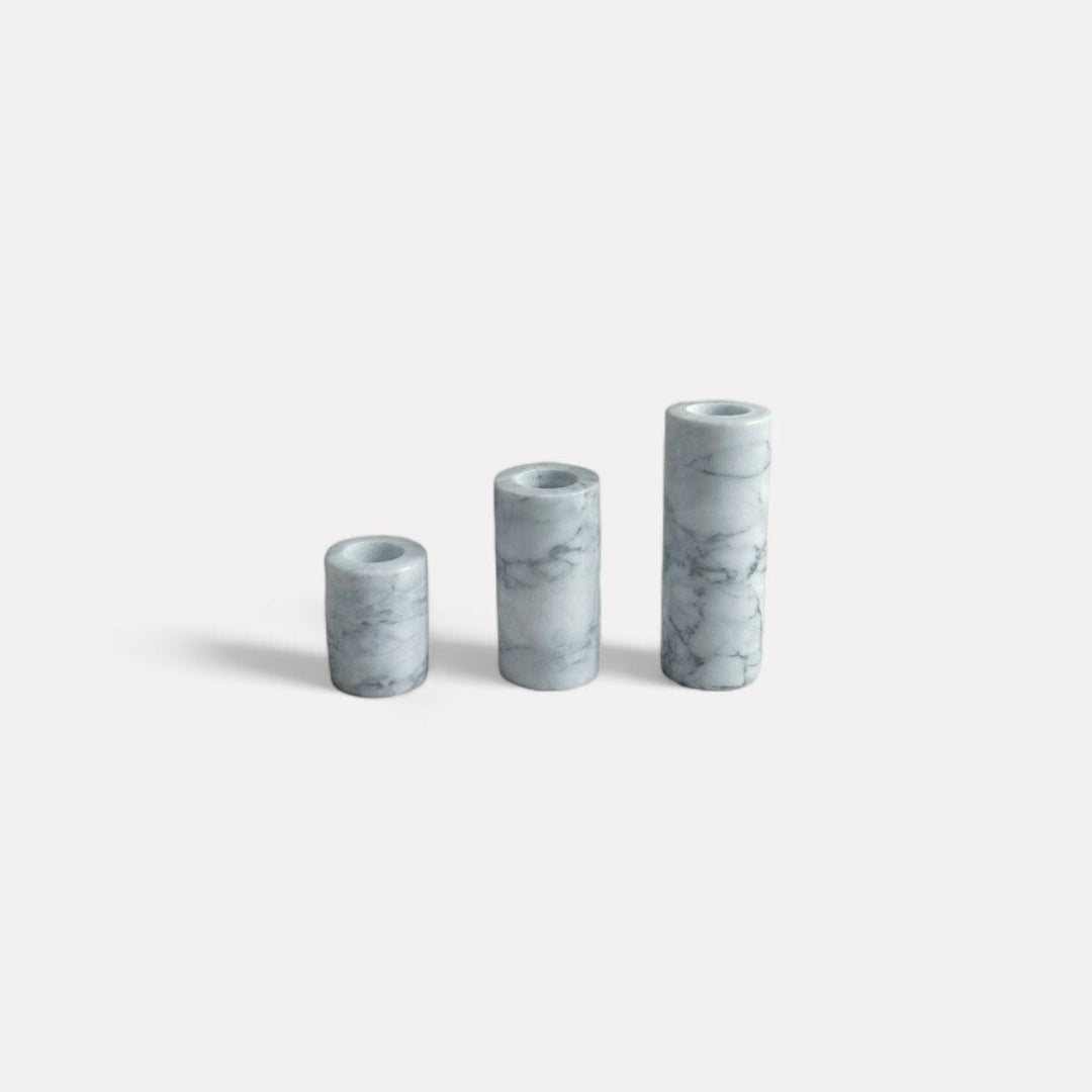 Luna Marble Taper Holder, Three Sizes