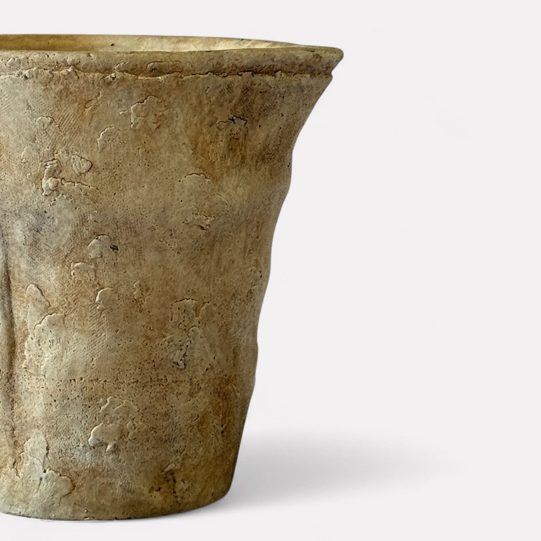 Valencia Carafe-Style Cement Planter, Hand-Painted in Aged White, 6"D x 8.9"H