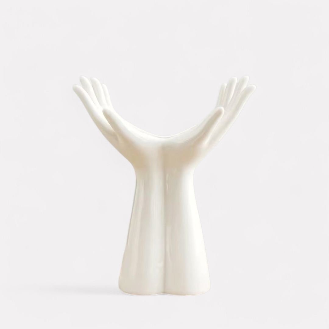 Gratia,Ceramic Handcrafted Vessel of Elegance and Harmony, 7.1"L x 8.5"H