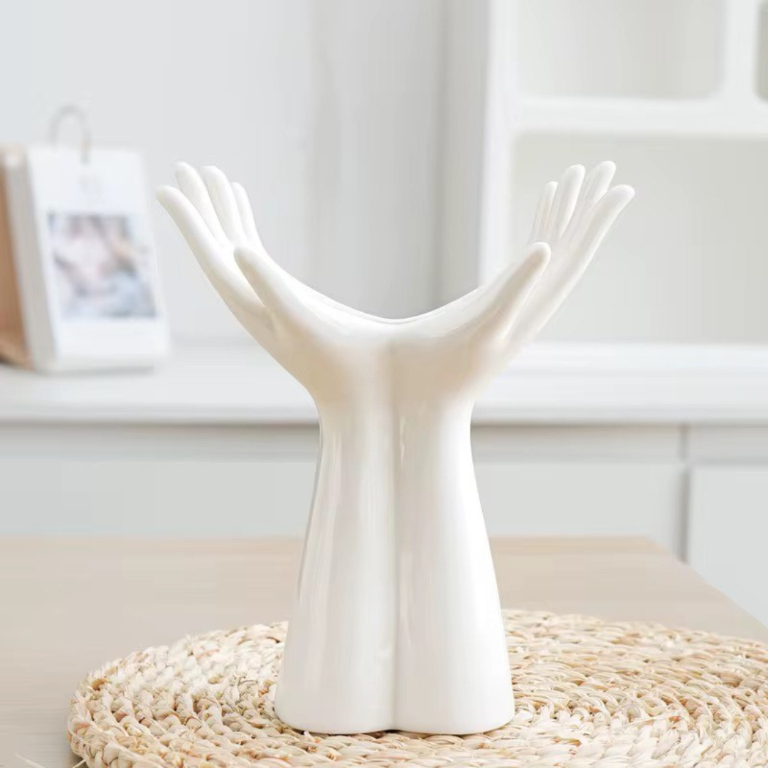 Gratia,Ceramic Handcrafted Vessel of Elegance and Harmony, 7.1"L x 8.5"H