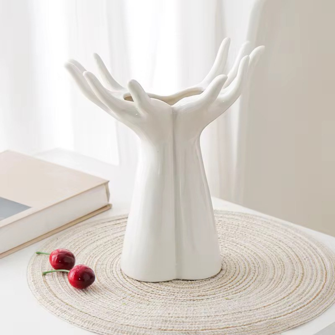 Gratia,Ceramic Handcrafted Vessel of Elegance and Harmony, 7.1"L x 8.5"H