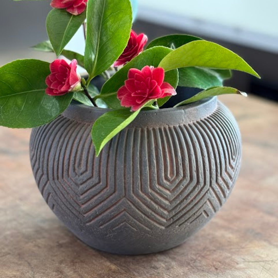 Linden Concrete Vessel in Rustic Umber, 8"D X 6"H