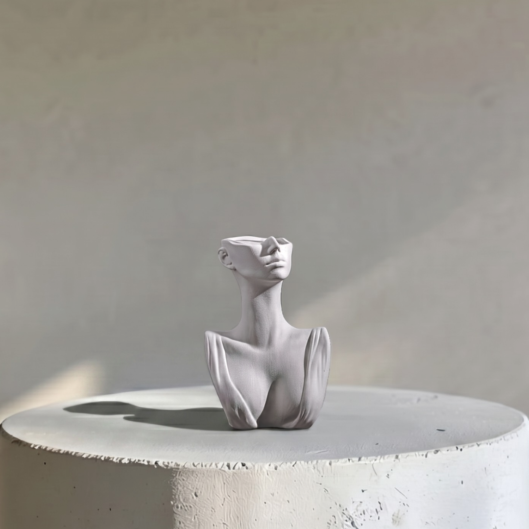Selene,Timeless Muse Ceramic Vase, Matte Finish, 5"W x 7.5"H