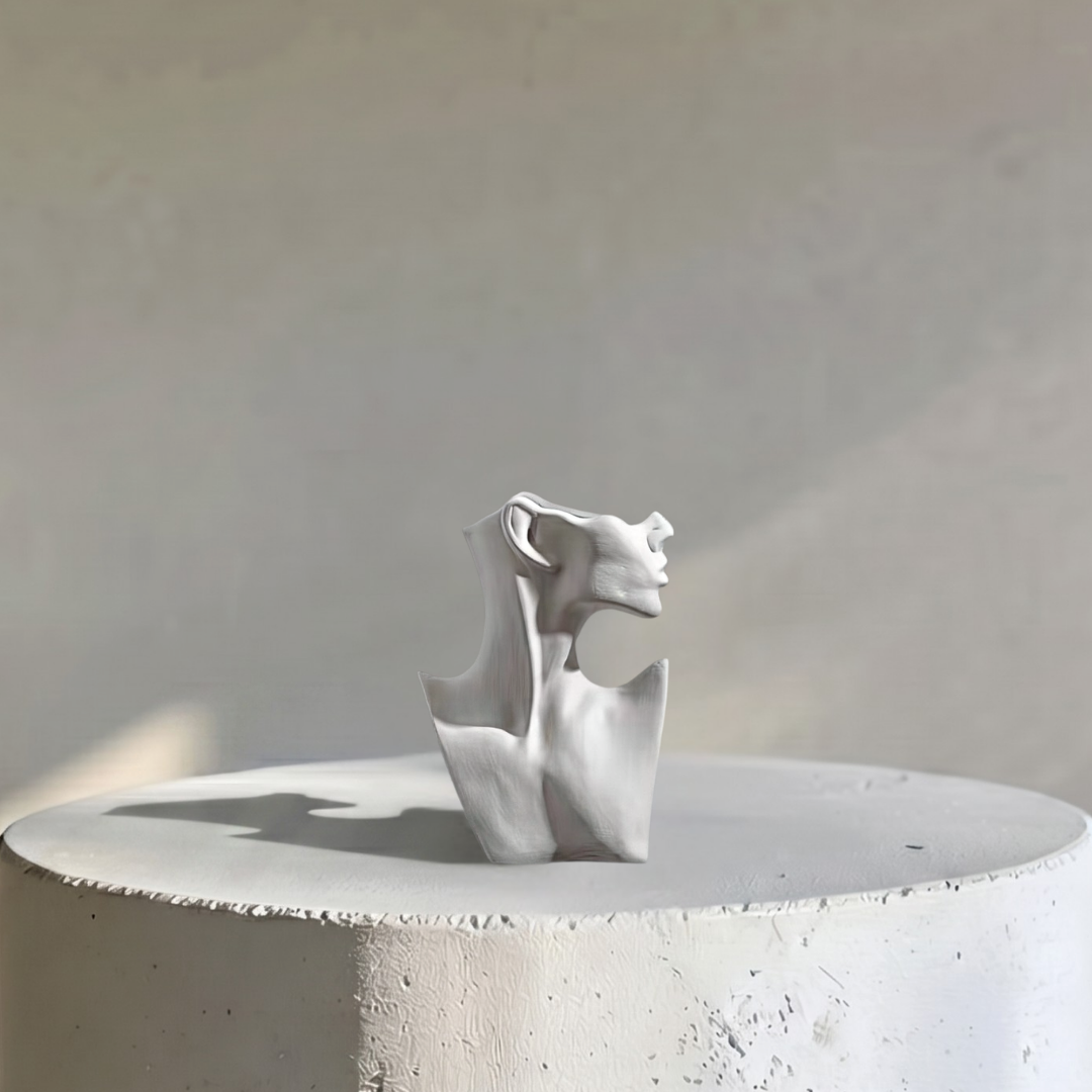 Gaia,Mother Muse Ceramic Vase, 5"L x 7"H