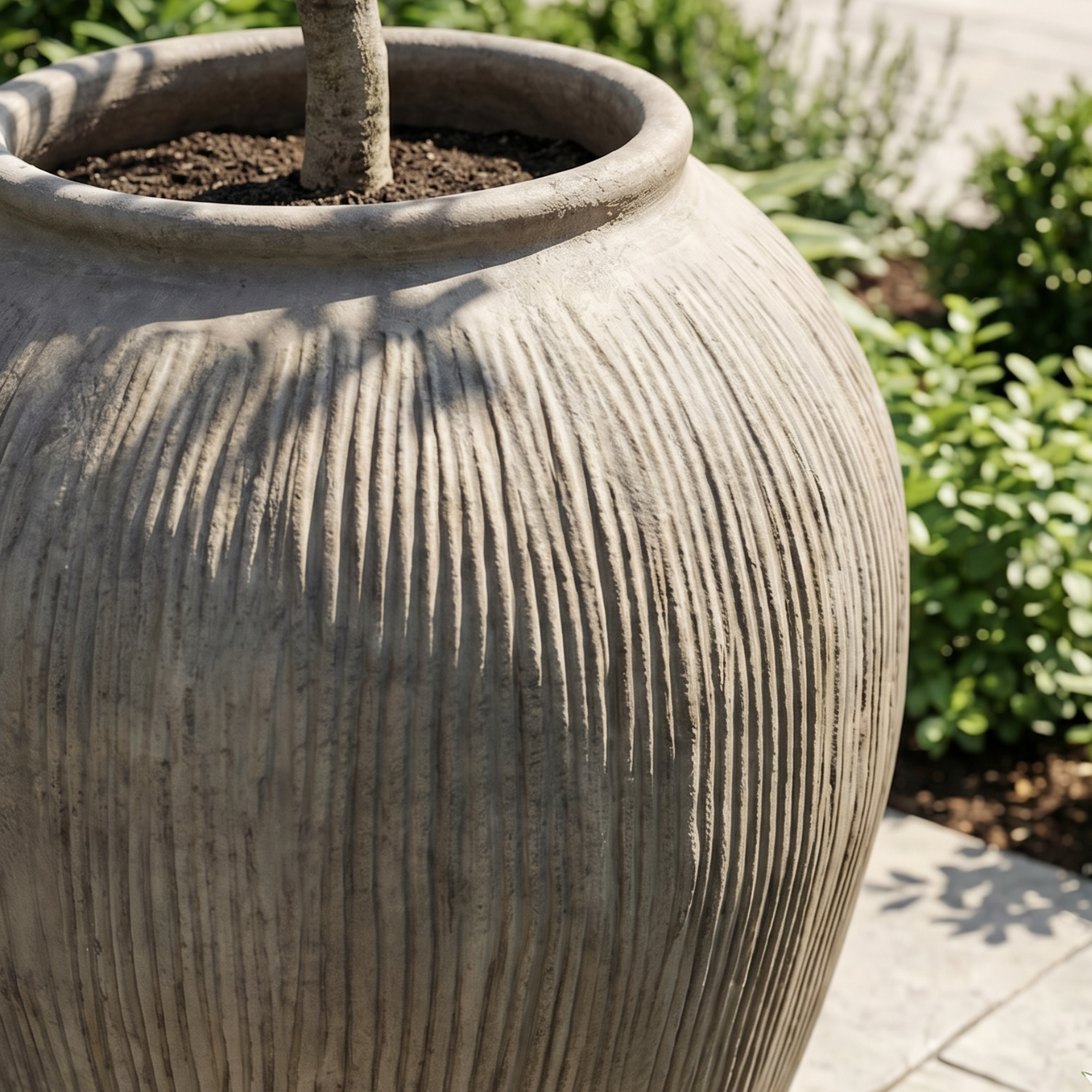 Pompeii Terranova, Fiber Clay Vessel in Antique Umber 14.1"D x 15.7"H