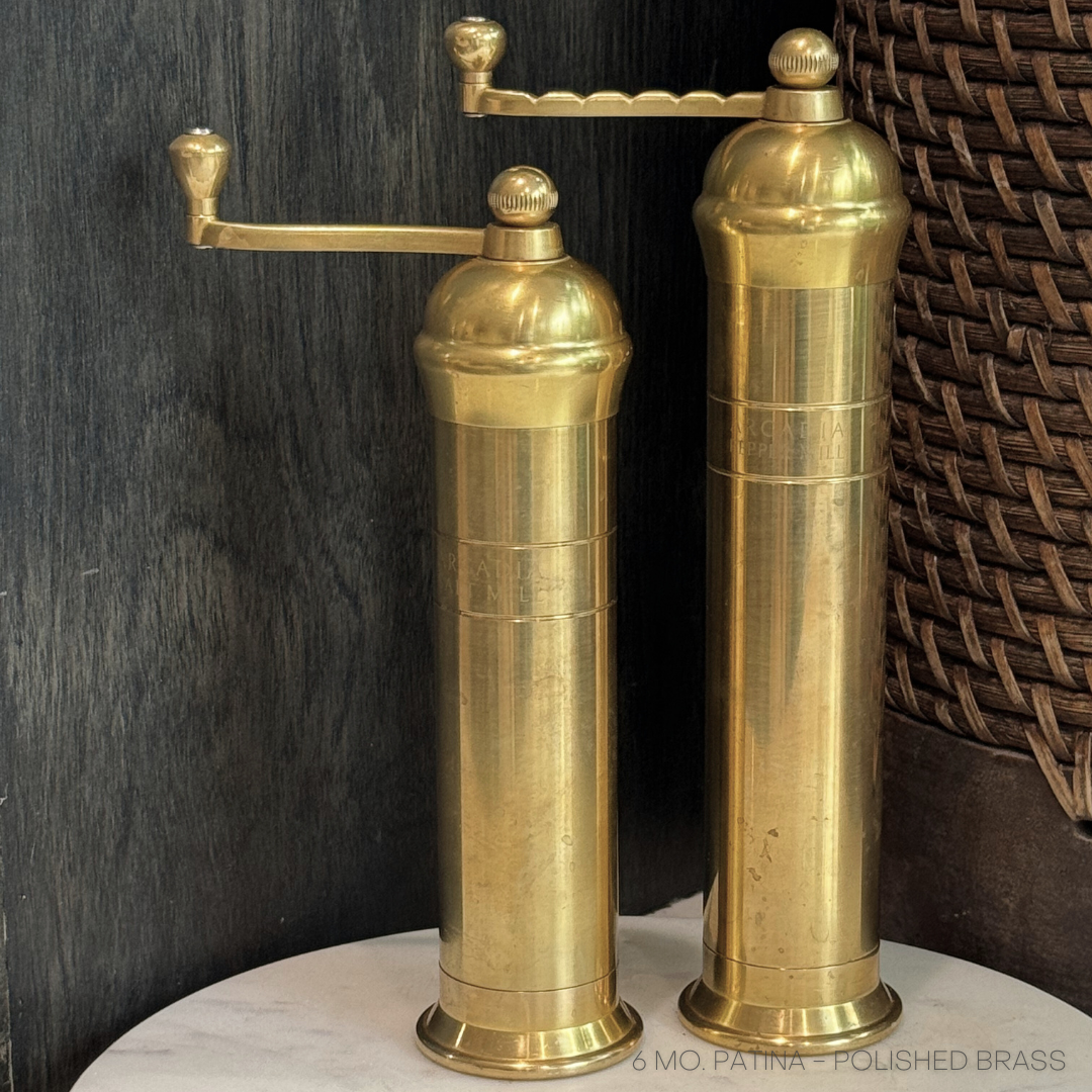 Auric, Vintage European Salt & Pepper Mill, Solid Brass, Timeless and Elegant Grinders