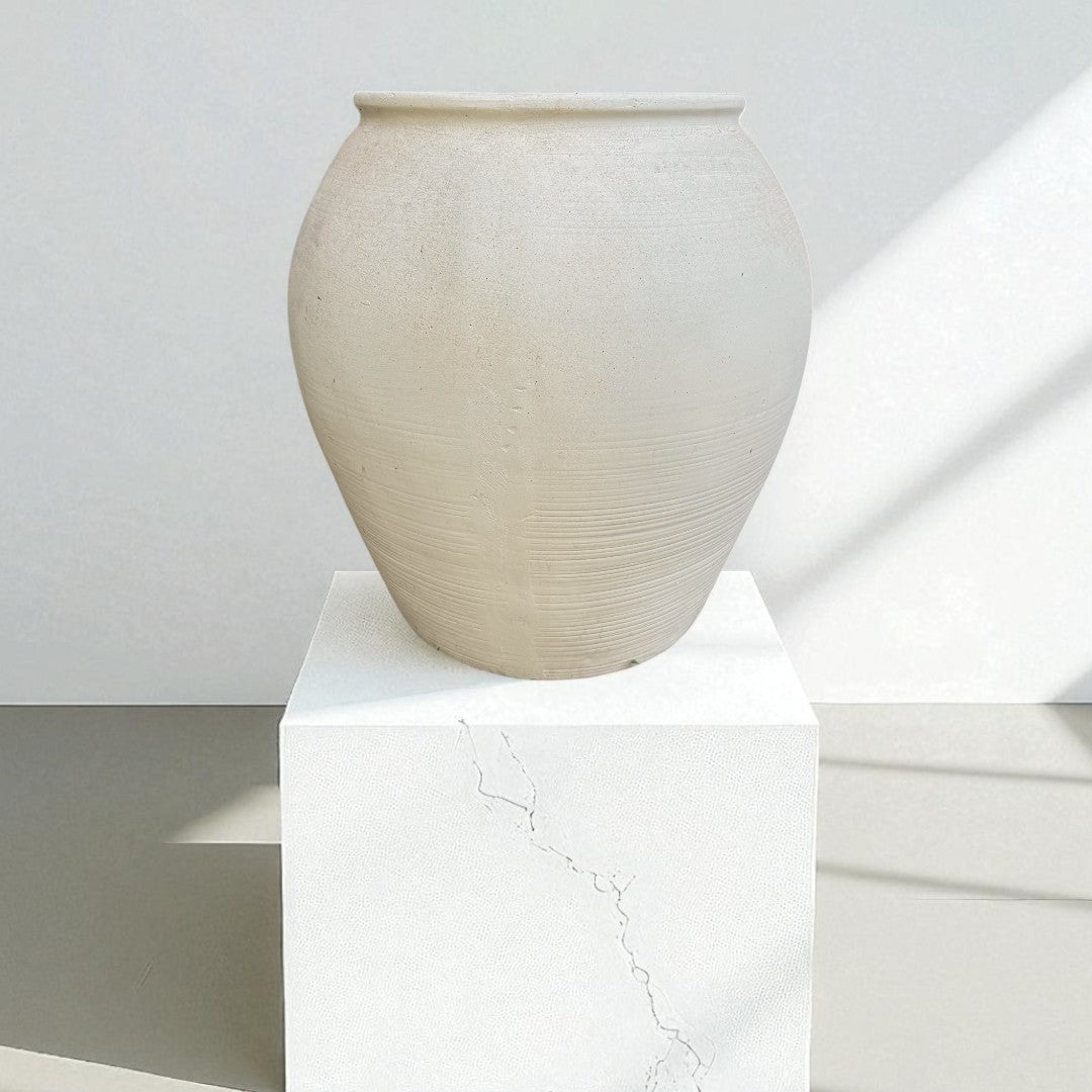 Cyprus XL, Fiber Clay Pot, Hand-painted in Clamshell, 19.6"D x 19.6"H