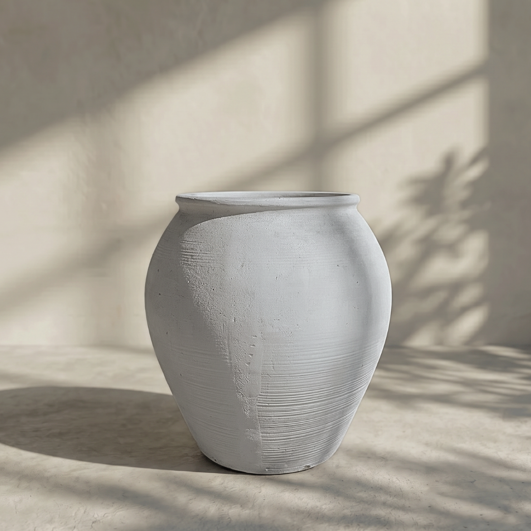 Cyprus XL, Fiber Clay Pot, Hand-painted in Clamshell, 19.6"D x 19.6"H