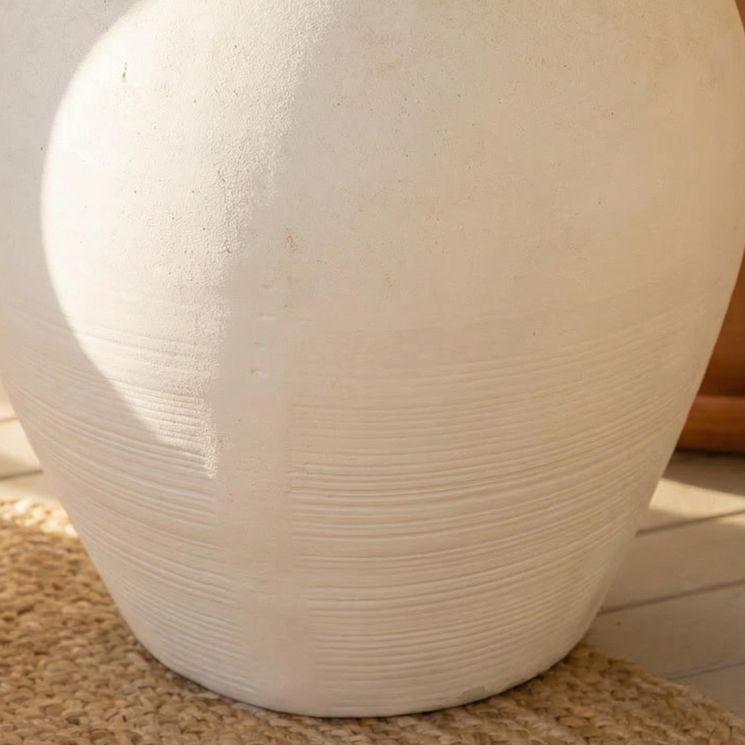 Cyprus XL, Fiber Clay Pot, Hand-painted in Clamshell, 19.6"D x 19.6"H