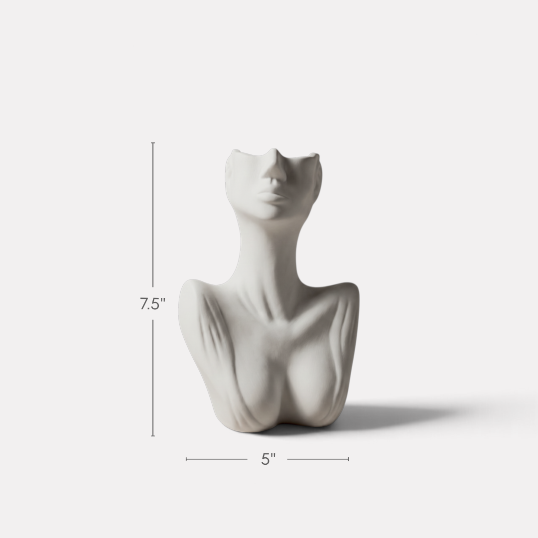 Selene, Timeless Muse Ceramic Vase, Matte Finish, 5"W x 7.5"H
