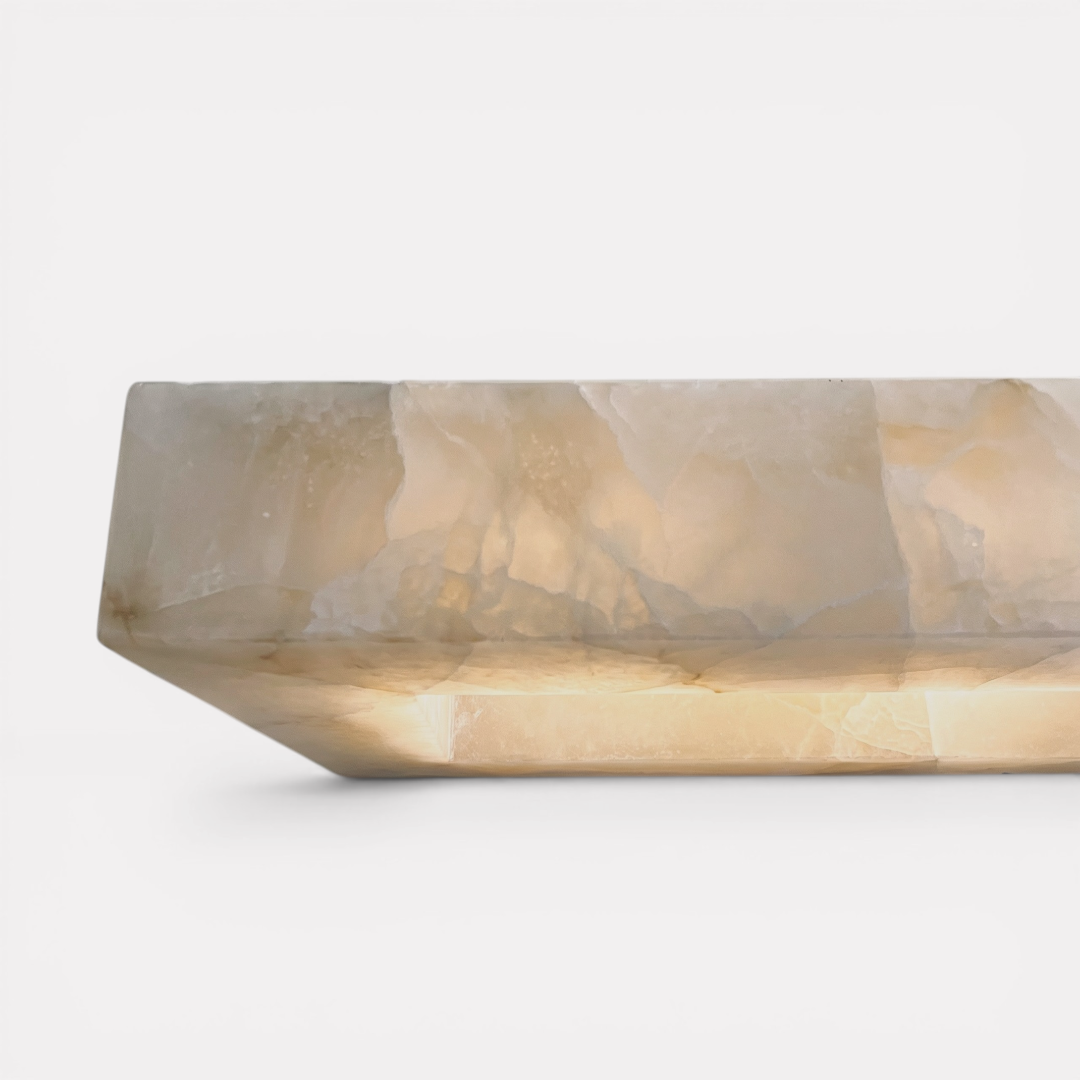 Eudora Alabaster Stone, Large Rectangular Custom Chandelier
