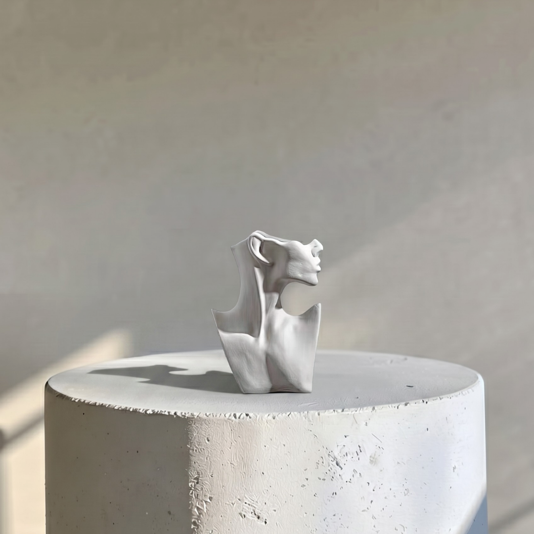 Gaia,Mother Muse Ceramic Vase, 5"L x 7"H