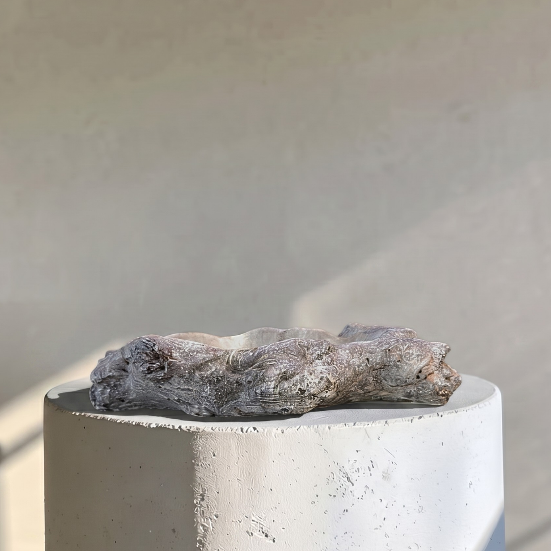 Oakes Cement Planter, Unique Driftwood-Inspired Design, 15"L x 6.5"W x 3.1"H