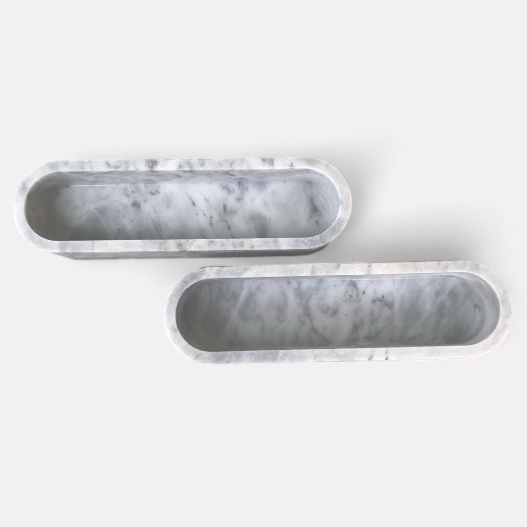 Carrara Cielo Marble Stone Serveware