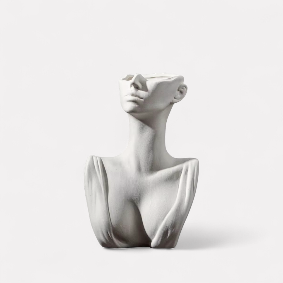 Selene,Timeless Muse Ceramic Vase, 3.15"L x 7.4"H