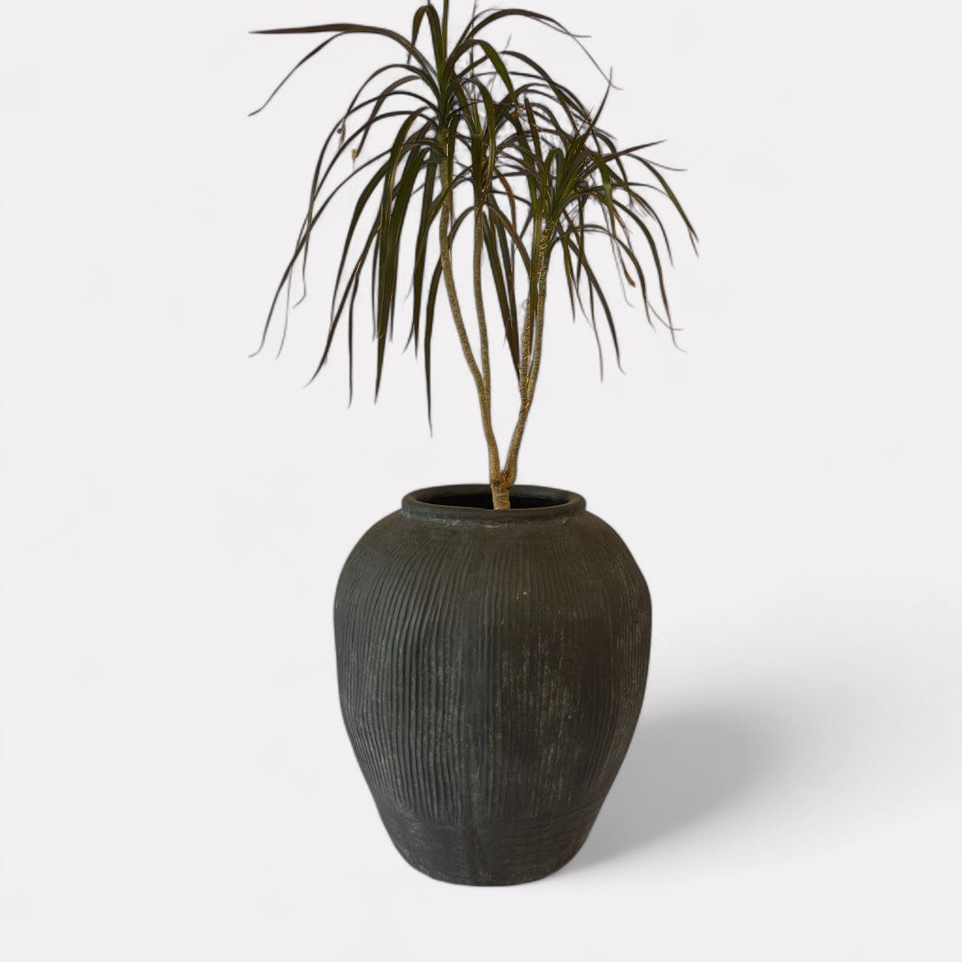 Pompeii Terranova, Fiber Clay Vessel in Weathered Black 14.1"D x 15.7"H