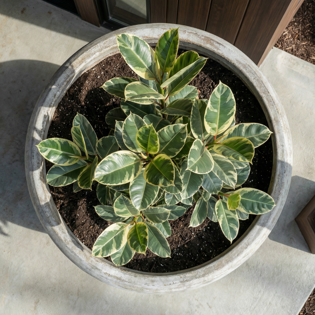 Titan XXL, Fiber Clay Pot, Hand-painted in Aged White, 28.3"D x 17"H